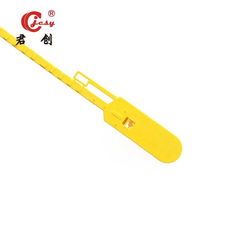 Adjustable length pull tight plastic seal JCPS308