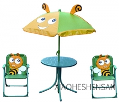 kid 4 set folding chair table umbrella children cartoon leisure outdoor set