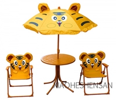 kid 4 set folding chair table umbrella children cartoon leisure outdoor set