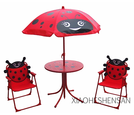 kid 4 set folding chair table umbrella children cartoon leisure outdoor set