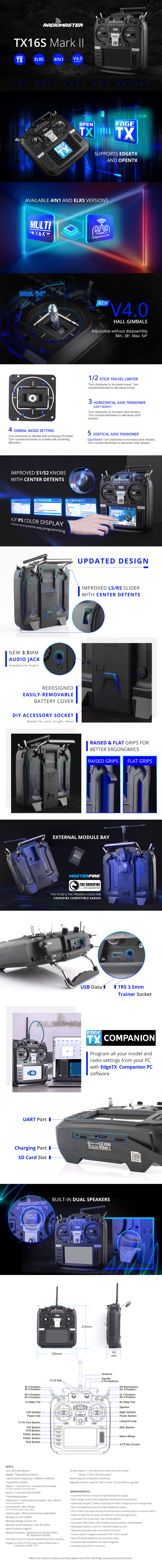 RadioMaster TX16S MKII HALL V4.0 4-in-1 | HeliDirect