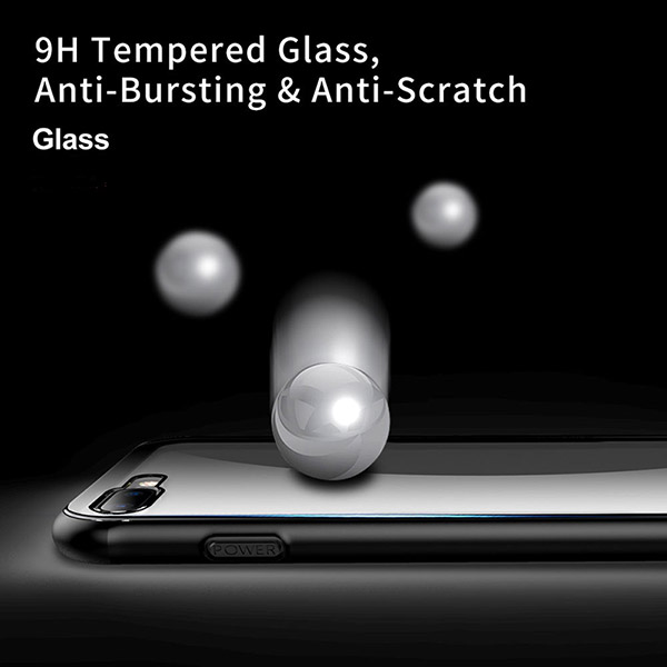 Ultra Thin Slim Fit Flexible Soft TPU+Tempered Glass Transparent Crystal Clear Cover Case for iPhone 7/8,iPhone 7 Plus/8 Plus