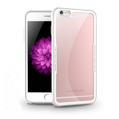 Ultra Thin Slim Fit Flexible Soft TPU+Tempered Glass Transparent Crystal Clear Cover Case for iPhone 6/6 Plus/6S/6S Plus