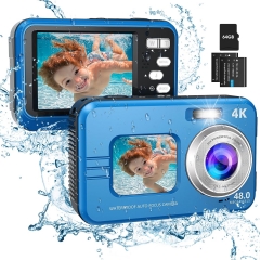 Jack Telecom Underwater Camera, 4K 48MP Autofocus Waterproof Digital Camera