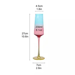 Lead-free multi spray plating color red wine champagne water glass