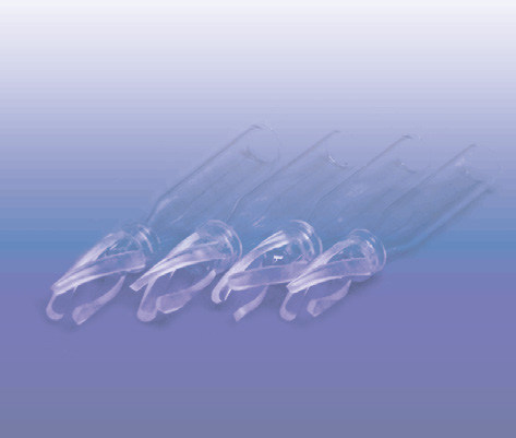 Insert for small open vial, 30x5mm, clear glass, preassembled plastic spring, Borosilicate Type I Class A