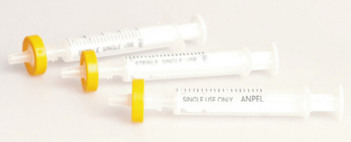 2mL disposable syringes,Luer slip, centre delivery