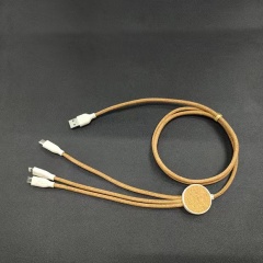 Eco-Friendly Wheat Straw Charging Cable with Multiple port