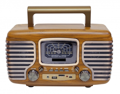 Retro Wooden AM/FM Radio,Retro/Wooden/Leather Radio