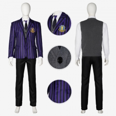 The Addams Family Men School Uniform Costume Cosplay Suit Purple Unibuy