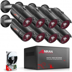 ANRAN 8CH Home Security Camera System 2MP HD AHD DVR Video Recorder with 1TB Hard Drive 8pcs 1080P Outdoor Indoor CCTV Surveillance Bullet Camera