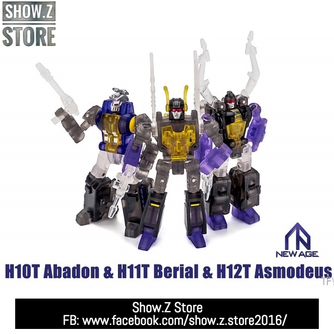 NewAge H-10T Abadon Kickback H-11T Berial Shrapnel H-12T Asmodeus Bombshell Insecticons Set of 3 Clear Version