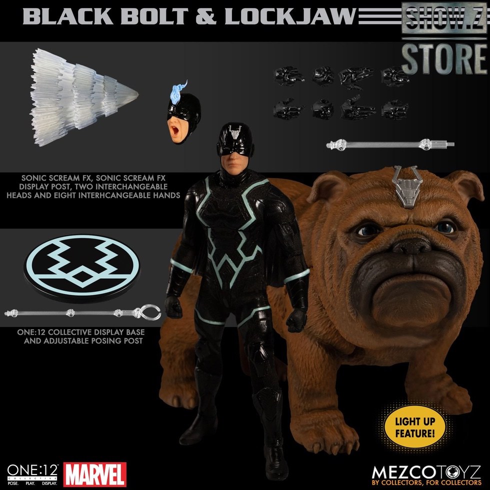 MEZCO One:12 Black Bolt Lockjaw Two-Pack Marvel | ShowZStore.com