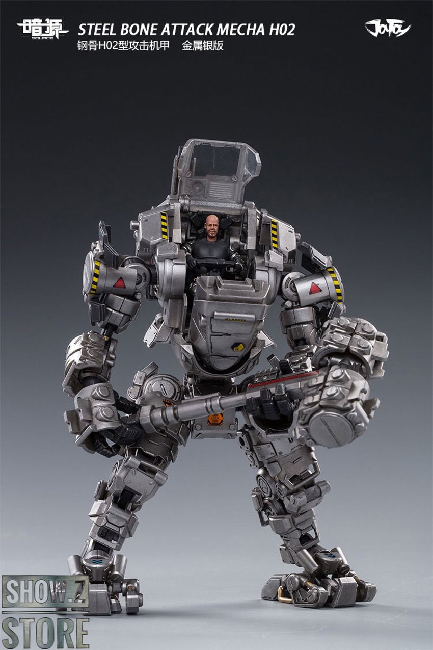 JoyToy Source 1/25 H02 Steel Bone Attack Mecha Silver Color w/ Pilot -  Show.Z Store