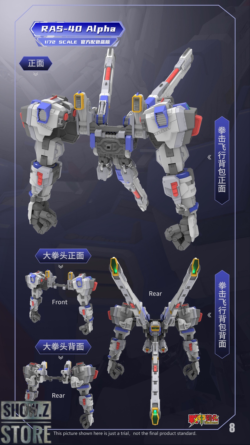 Rodams 1/72 RAS-40 Alpha Boxer RX-78 GP03S Gundam Model Kit - Show.Z Store