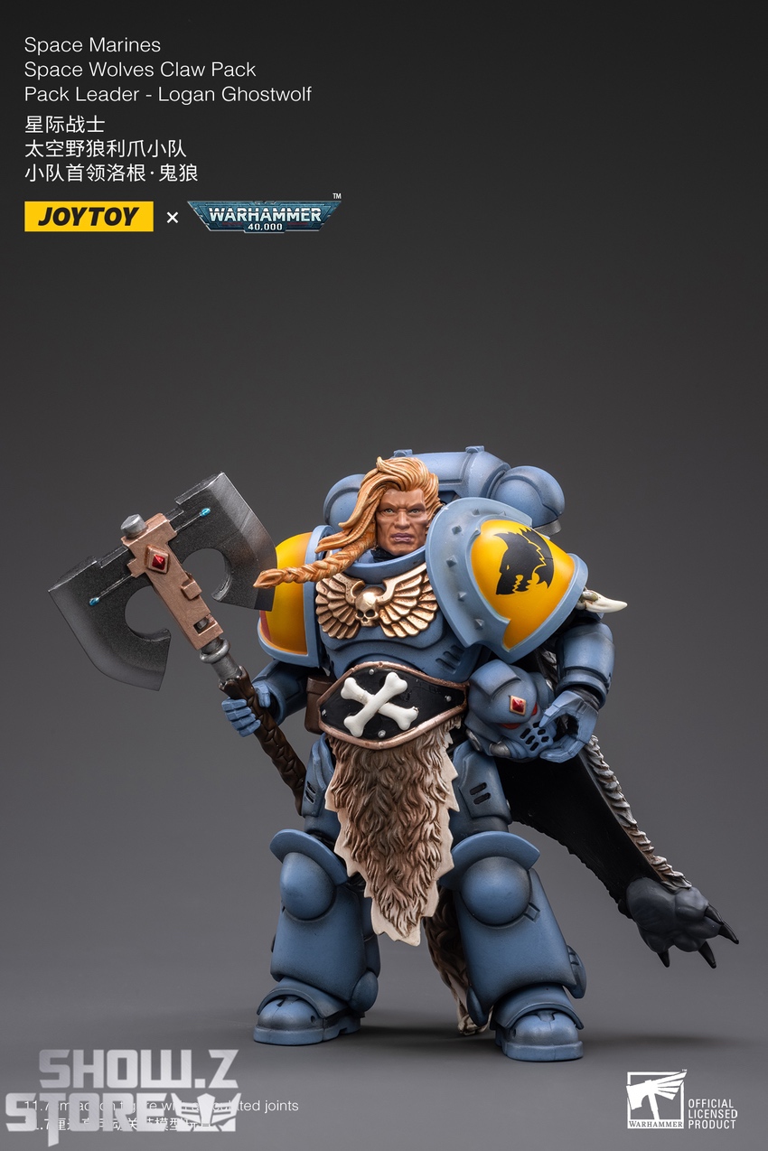 JoyToy Source 1/18 Warhammer 40K Space Wolves Claw Pack Leader-Logan  Ghostwolf, image size:850x1274