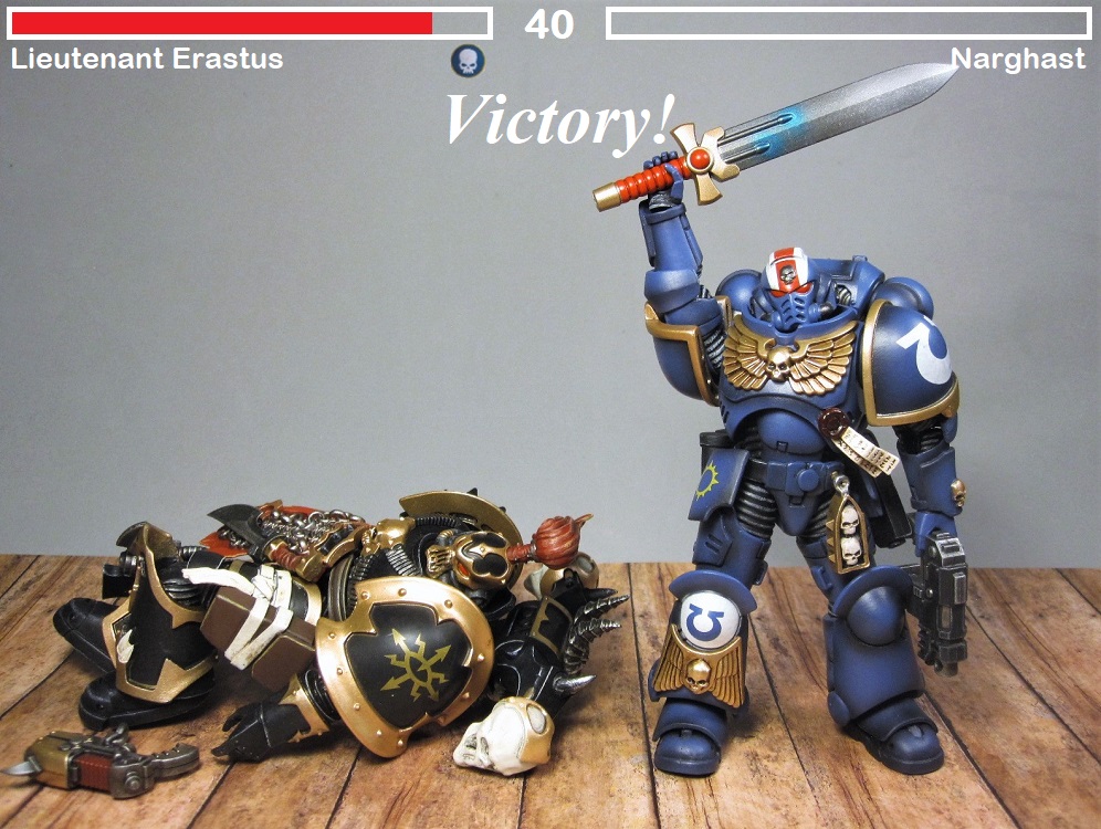 JOYTOY 1/18 Actiefiguur Warhammer 40k Ultramarines Lieutenant Titus Pre- Order 5 Collectible Cadeaus, Speelgoed voor Kinderen 15 en Volwassenen