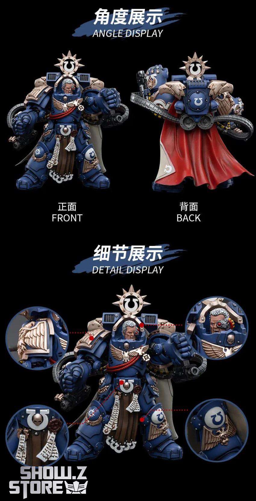 JOYTOY Warhammer 40K 5 1/18 Action Figure SpaceMarine Ultramarines Marneus Calgar, Capitolo Maestro con MKX Gravis Armour e Guanti d'Ultramar