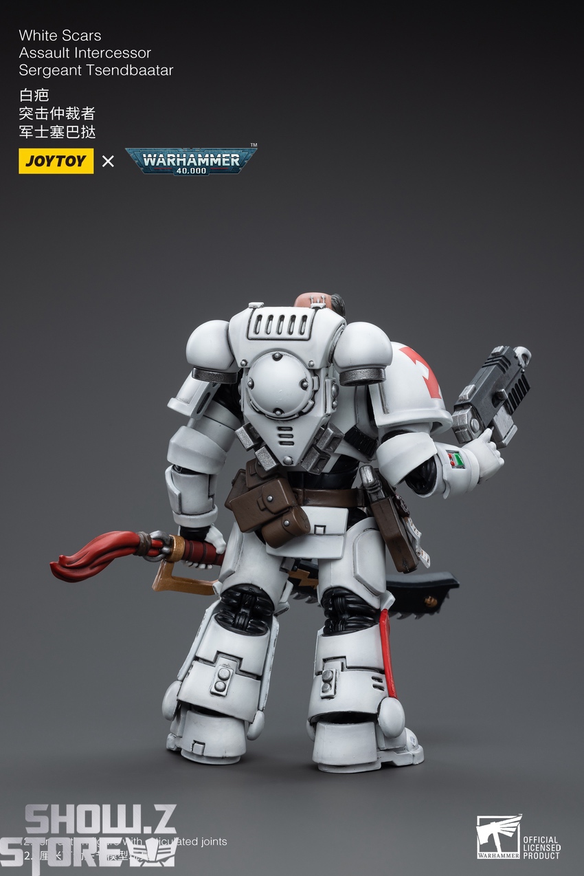 Fashion JoyToy Warhammer 40K White Scars Assault Intercessor Sergeant TSENDBAATAR Figure