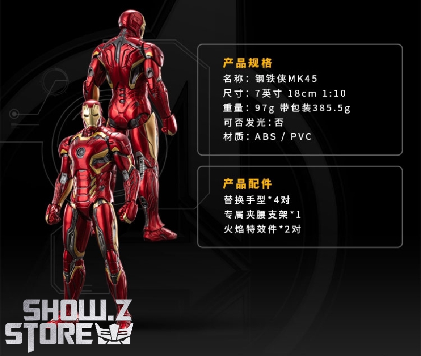 ZT Toys Marvel 1/10 Iron Man Mark 45 Licensed | ShowZStore.com