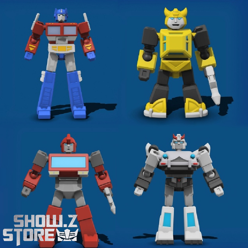 [Pre-Order] HTB Toys Micro Model Kits Nanobotz NB-001 Optimum Punch, NB-003 Little Yellow, NB-005 Ironhide & NB-007 Justice Set of 4