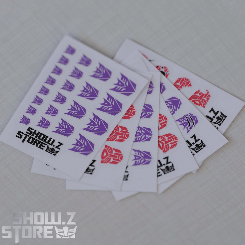 Transformers Symbol Sticker Set of 6 w/ White Background