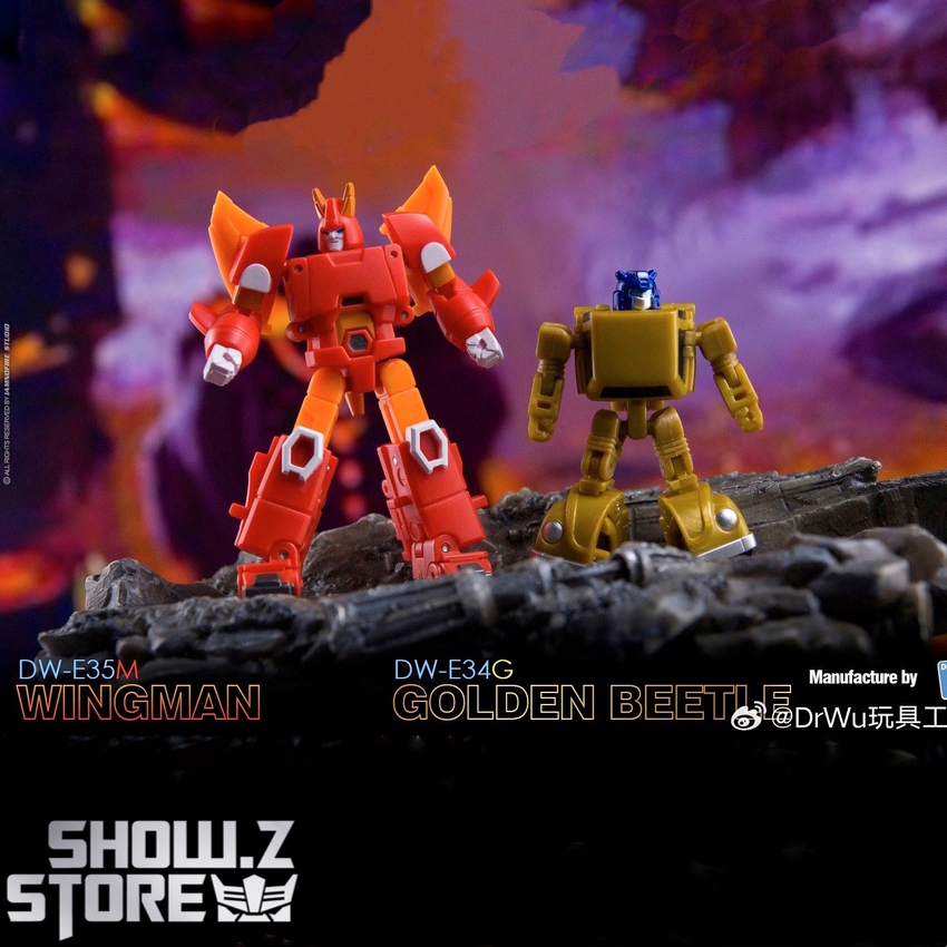 Dr.Wu DW-E34G Golden Beetle Goldbug & DW-E35M Wingman Cyclonus Shattered Glass Version Set of 2