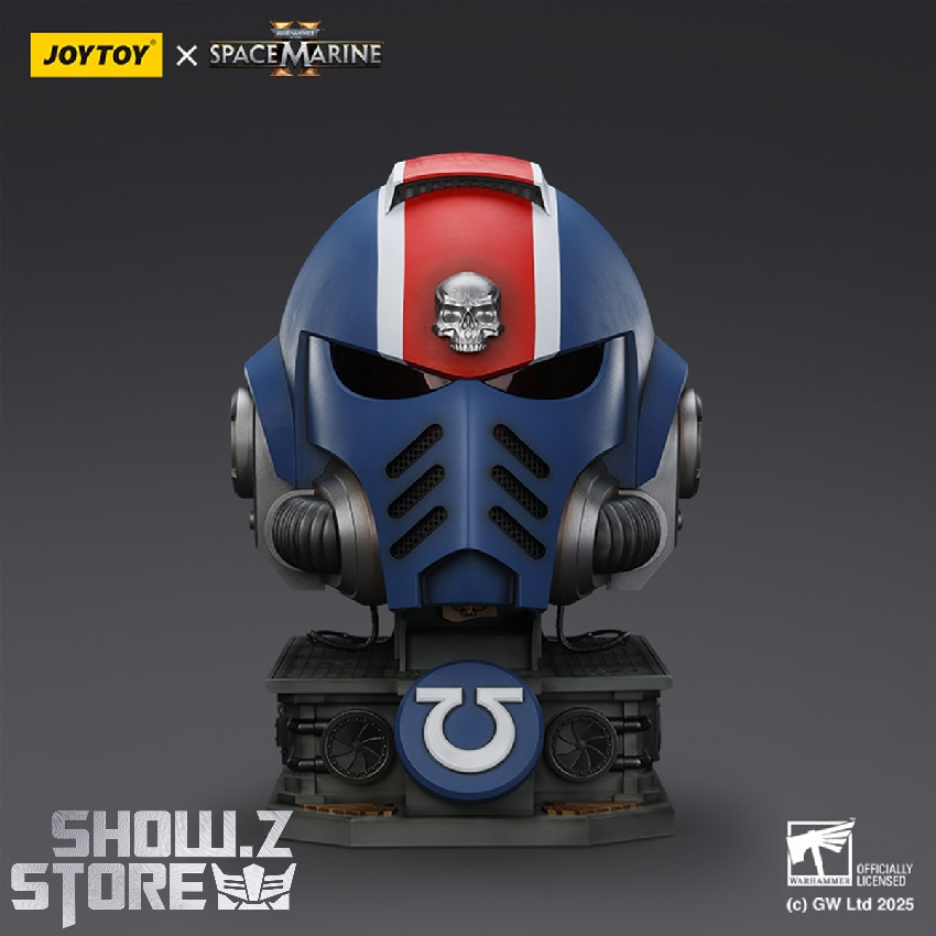JoyToy JT01697 1/1 Warhammer 40k Ultramarines Lieutenant Titus' MKX Helmet & Display Stand
