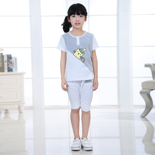 Wholesale Kids short sleeve tshirt Clothes Set Children Girls Boutique Clothing for 2016
