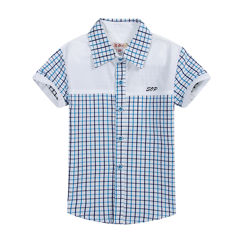 Wholesale new design kids wear cotton checked shirts casual boys plaid shirt