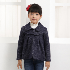 Girls latest design short long sleeve turn-down collar coat with ruffles