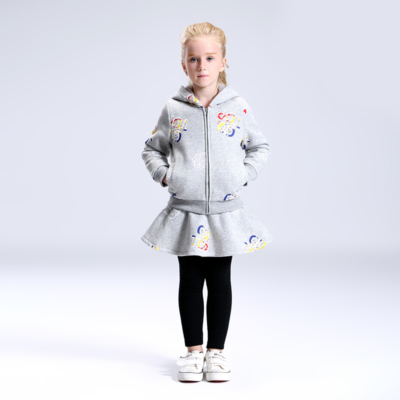 Winter girl clothing sets sweatshirt kids wear girls hoodies