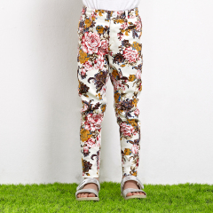 New fashion girls child wear floral print wholesale little girl pants