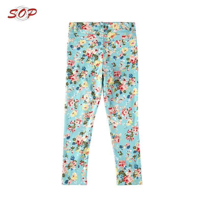 New fashion girls child wear floral print wholesale little girl pants