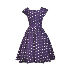 Hot sale royal blue long polka dot dress with bow waist fitted
