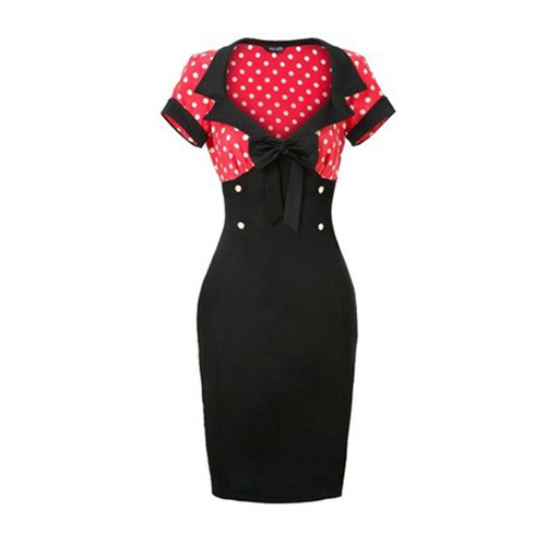 Ladies polka dot wiggle formal dresses for woman wholesale China