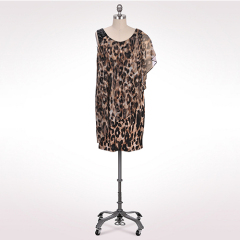 Sequin detail leopard print day dress for women