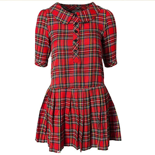 Short checked shirt dress women