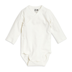 White organic blank plain long sleeve kids baby romper