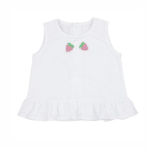 Embrodery infant boutique clothing shirt summer baby girls white tops