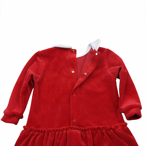 Red long sleeve soft cotton baby dresses