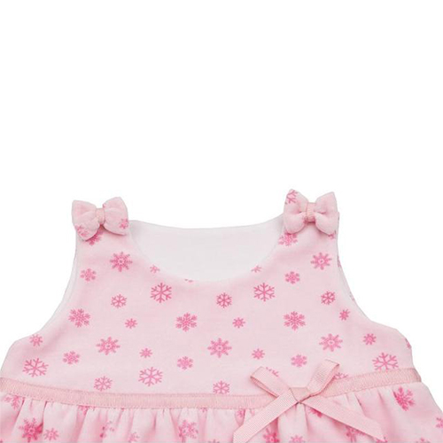 Autumn baby frock design with bowknot winter wool print baby girls dresses