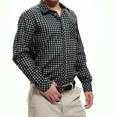 Latest designs polo custom plaid shirt men with long sleeve