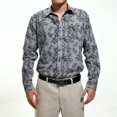 100% cotton nice-looking long sleeve mens dress printed man shirts models