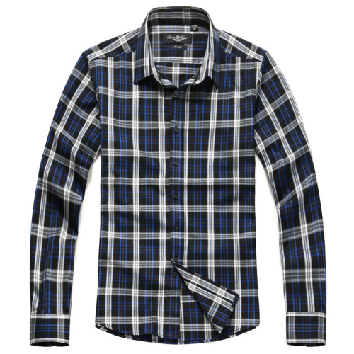 2015 latest yarn dyed cotton plaid brand name men shirt china wholesale