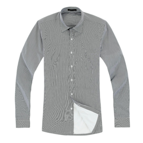 Mens fashion long sleeve slim fit breathable casual shirts with pointed collar