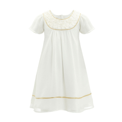 Long white plain young girl short sleeve casual stretch satin dress