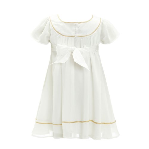 Long white plain young girl short sleeve casual stretch satin dress