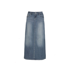 Latest plus size long denim skirt for women wear from guangzhou garment manufacture