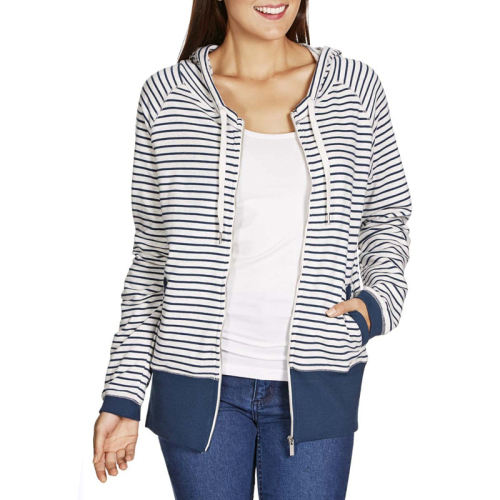 Wholesale winter striped long hoodies for women made in china